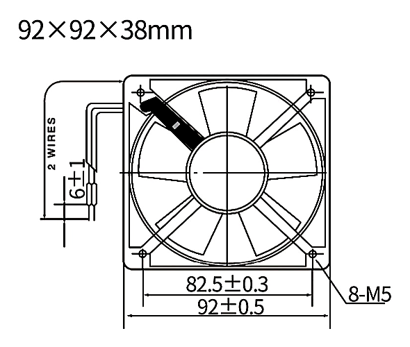 SG9238HA1 / SG9238HA2 front dimensions drawing reference